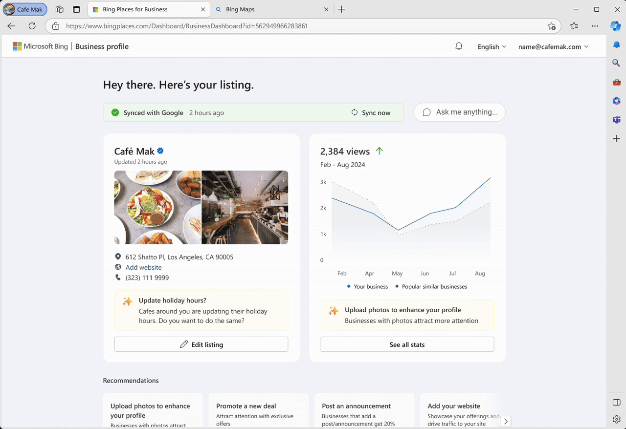 Prototype B - Dashboard